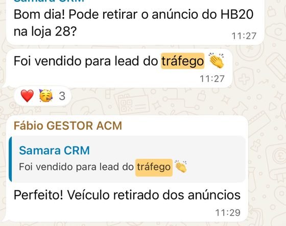Print de venda confirmada via tráfego